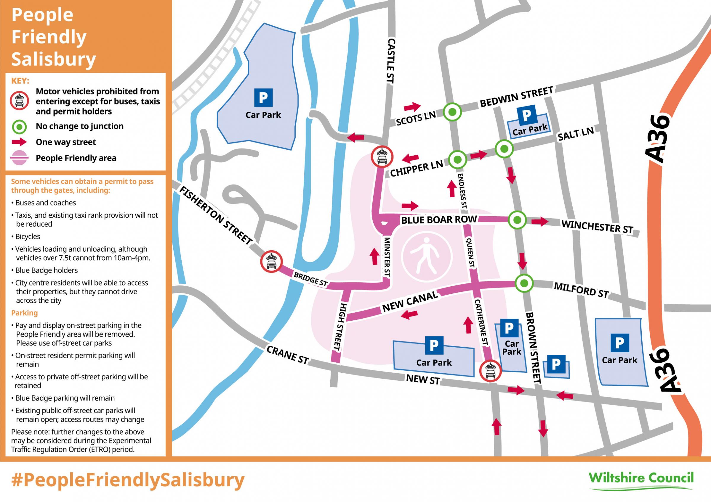 Map Of Salisbury City Centre Final Plans For People Friendly Salisbury Scheme Announced | Salisbury  Journal